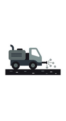 Fototapeta premium Pavement Rejuvenation Truck Applying Sealant on Asphalt Road Surface
