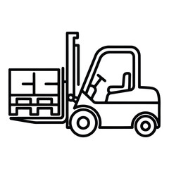Fototapeta premium Forklift with pallet industrial vehicle.