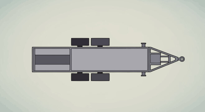 Top Down View Of A Modern Cargo Trailer With Dual Axle Configuration