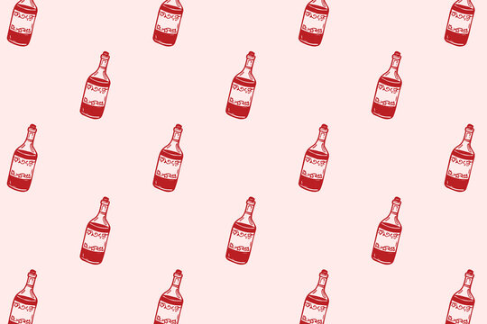 Minimal wine bottle seamless pattern for packaging, branding, and modern background design.
