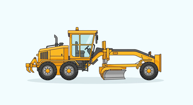 Vector Grader Construction Machine Equipment Isolated