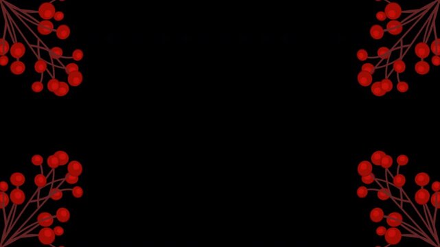 Tropical Summer Plants Leaves Flowers Border Frame Copy Space Loop Animation With Alpha Channel