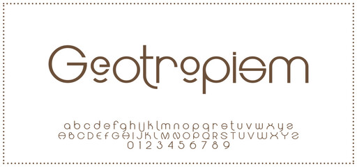 Round, Abstract technology science alphabet font. digital space typography vector illustration design © Maheen