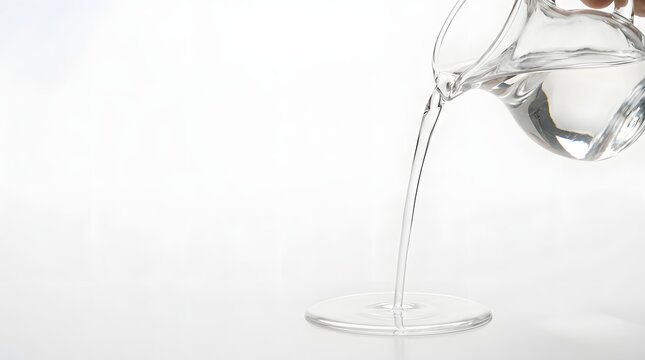 MCT Oil Medium Chain Triglyceride Thin Pour Liquid Arc White Background Studio Macro Nutrition Photography