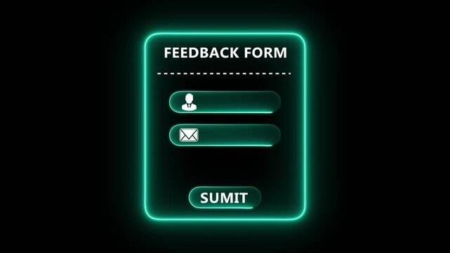 Digital user feedback form with input fields and submission button designed for collecting responses and managing customer data in modern systems 4k visuals