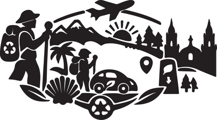 Obraz premium pilgrimage-route Icon – Vector Illustration