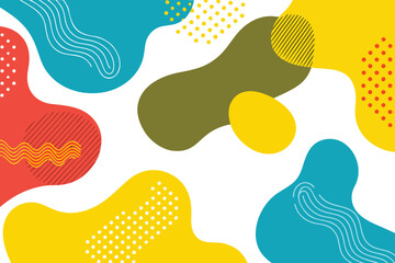 Naklejka premium Abstract colorful shapes and patterns on a white background