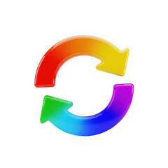 Fototapeta premium Colorful circular arrows forming a continuous loop design isolated on transparent background