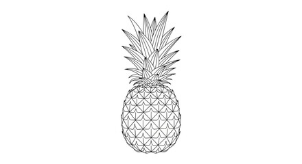Obraz premium Minimalist Pineapple Outline Drawing - Tropical Fruit Icon