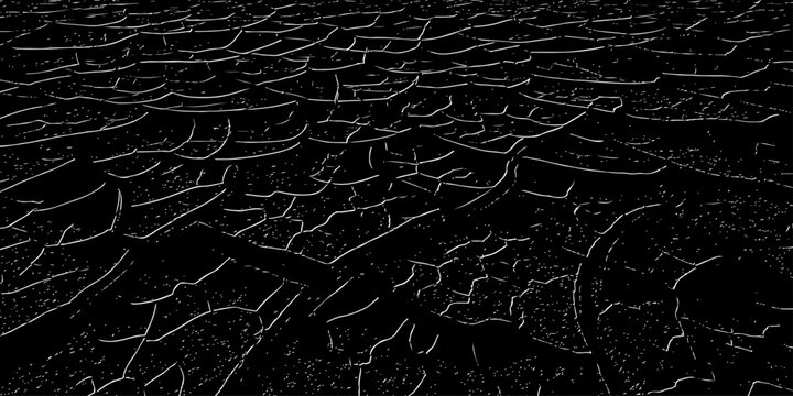 Detailed cracked soil texture with dry earth pattern dark abstract grunge background
