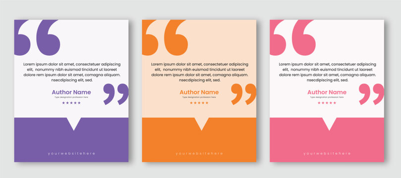 Modern testimonial social media post vector design template, client feedback banner layout