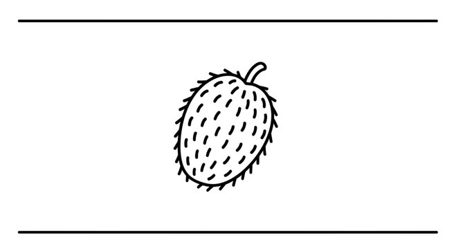 Minimalist soursop tropical fruit outline vector illustration for healthy eating concepts a simple