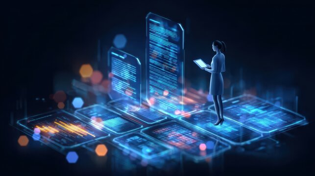 A student undergoes a digital assessment for her final exam to see the result and earn a certificate with a high mark after a review of the report.