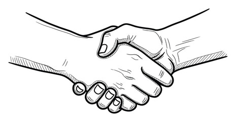Fototapeta premium Two human hands engage in a firm handshake symbolizing agreement, partnership, collaboration, and trust perfect for business presentations, corporate communication, or educational materials.