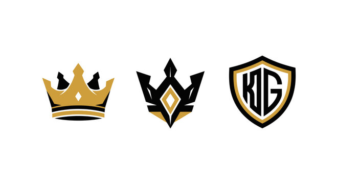 Royal Crown and Shield Logos with KIG Monogram