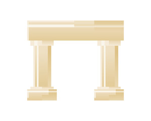 Fototapeta premium Ancient stone arch door icon vector design