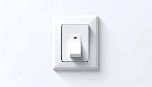 White light switch on wall with red indicator showcasing modern clean design