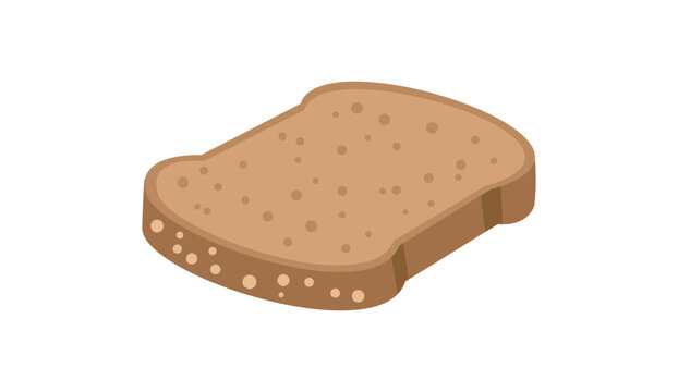 Single slice of toasted bread in simple cartoon style isolated on white background. Clean and minimal vector illustration perfect for food design, breakfast themes, menus, and icons.