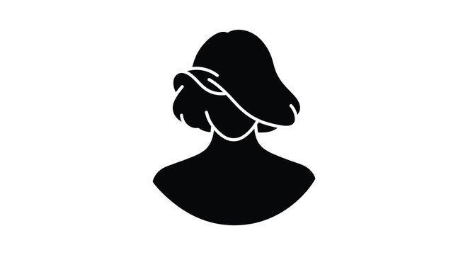 A striking black profile of a woman s face and elaborate hairstyle presented as a bold silhouette