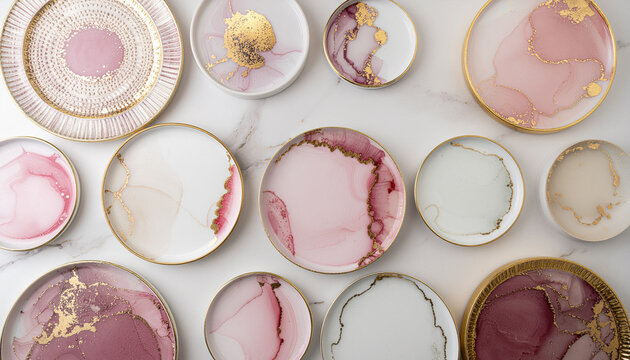 Elegant decorative plates arrangement