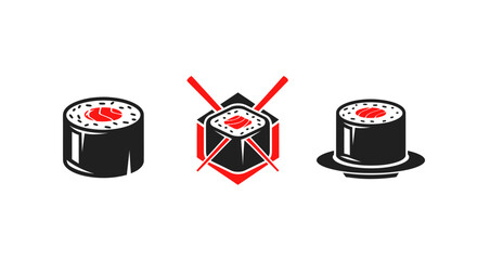 Sushi Rolls and Chopsticks Icon Set © Heri_s99
