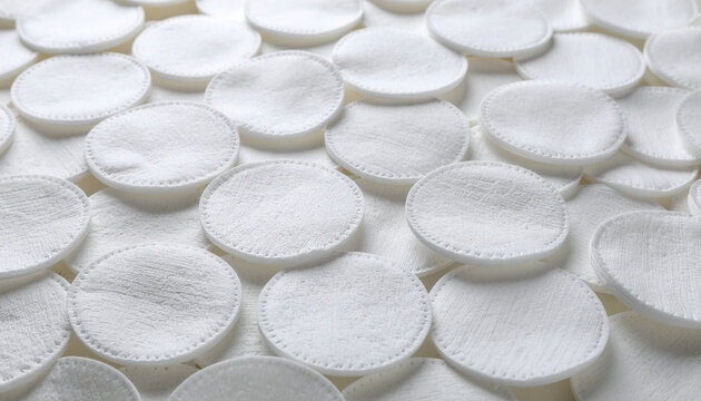 White cotton pads background texture
