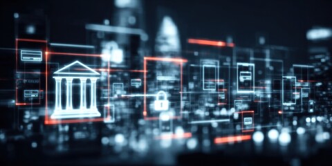 Fototapeta premium A merchant trusts the banking gateway for every credit or debit transfer to ensure digital security.