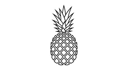 Obraz premium Minimalist Pineapple Outline Icon Vector Graphic Design