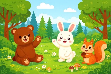 Naklejka premium easter bunny with eggs