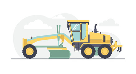 Fototapeta premium Yellow Grader Machine Working on Construction Site