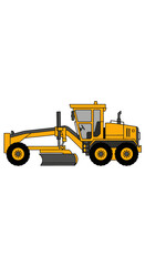 Obraz premium Yellow Grader Construction Vehicle Heavy Equipment Machinery