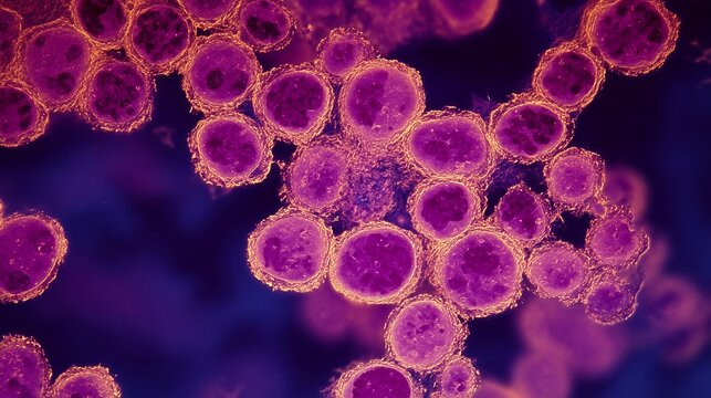 Lymphadenitis caused by tuberculosis in human lymph nodes, medical illustration