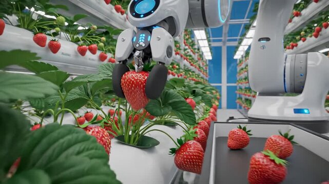 Robotic strawberry harvesting system automated agriculture and technology integration for modern farming practices