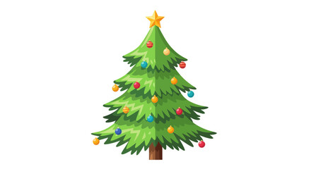Fototapeta premium Decorated Christmas Tree with Ornaments and Star