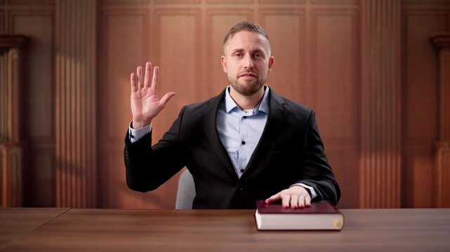 Lawyer Formally Swears Oath Placing Hand