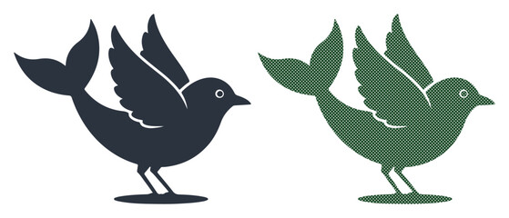 Fototapeta premium Whimsical bird creature with fish tail, symbolizing freedom and imagination