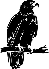 Fototapeta premium eagle in drawing stencil silhouette vector illustration