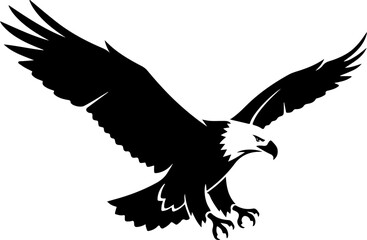 Fototapeta premium eagle in drawing stencil silhouette vector illustration