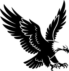 Fototapeta premium eagle in drawing stencil silhouette vector illustration