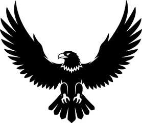 Fototapeta premium eagle in drawing stencil silhouette vector illustration