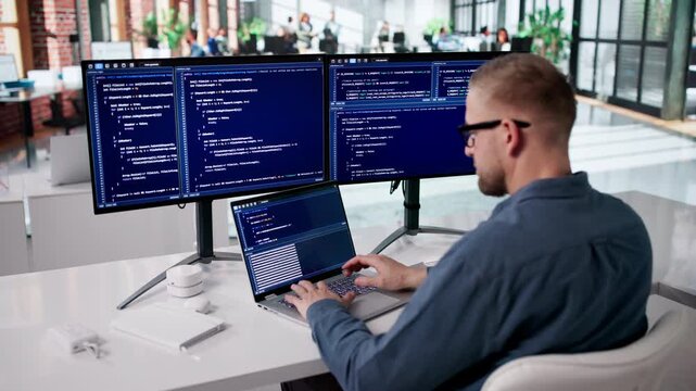 Programmer Focused On Coding New Software