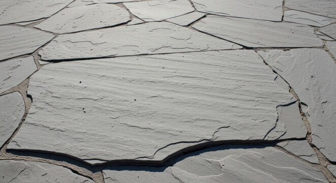 Gray slate stone pavement surface.