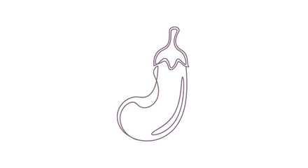 Fototapeta premium Minimalist one line art drawing of a fresh organic eggplant vegetable on a clean white background