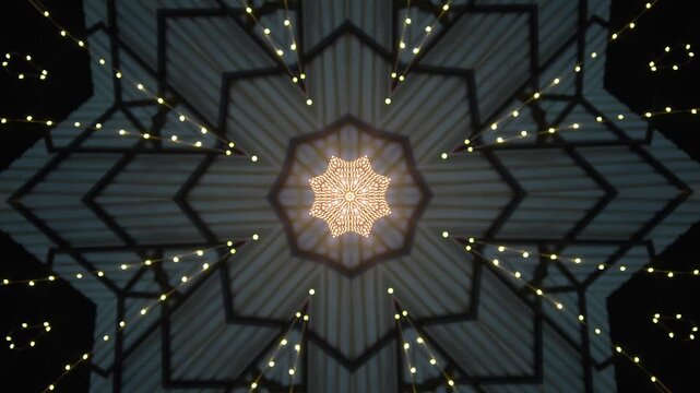 Decorated with mirchi lights and one tungsten lamp 360d view kaleidoscope.