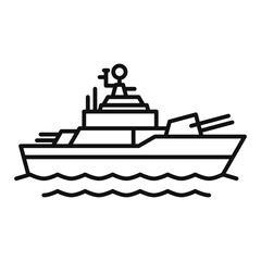 warship line icon with editable stroke © Arta