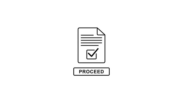 Document approval checkmark proceed button confirmation verified