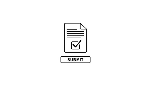Submit button with checklist on document form submission approval symbol checkmark