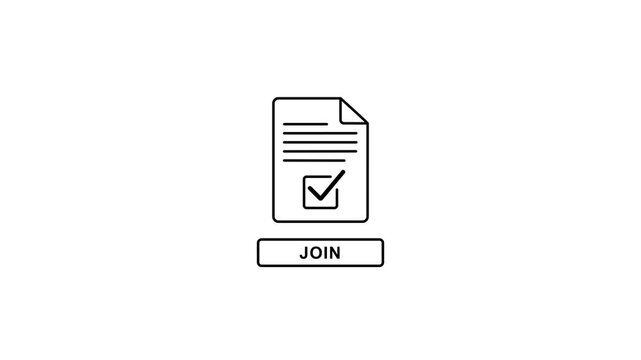 Join now button checkmark document sign up document checkmark registration membership