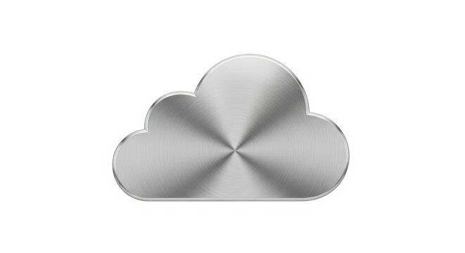 Shiny gray cloud icon on white