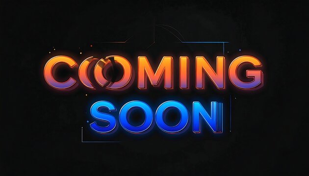 A black background with a colorful coming soon text
